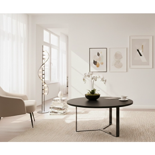 STOLIK KAWOWY Metalowy Blat Czarny Płyta MDF  STK-921